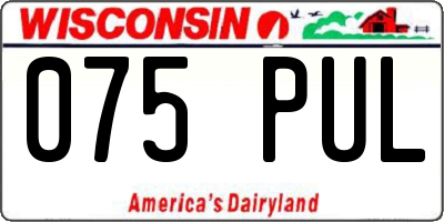 WI license plate 075PUL