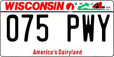 WI license plate 075PWY