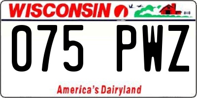 WI license plate 075PWZ