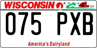 WI license plate 075PXB