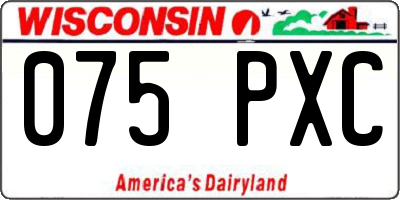WI license plate 075PXC