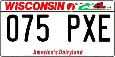WI license plate 075PXE