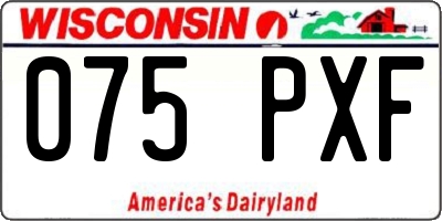 WI license plate 075PXF