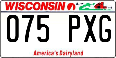 WI license plate 075PXG