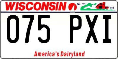 WI license plate 075PXI