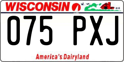 WI license plate 075PXJ