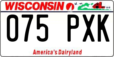 WI license plate 075PXK
