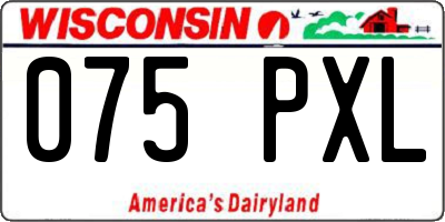WI license plate 075PXL
