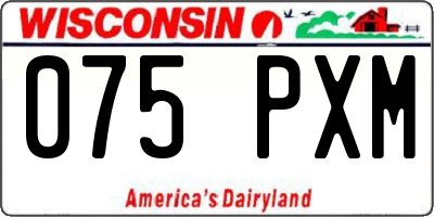 WI license plate 075PXM