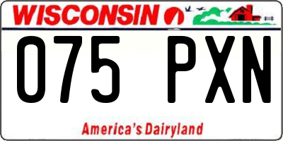 WI license plate 075PXN