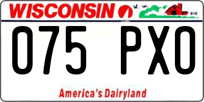 WI license plate 075PXO