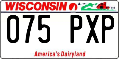 WI license plate 075PXP