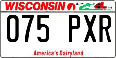 WI license plate 075PXR
