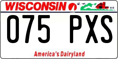 WI license plate 075PXS