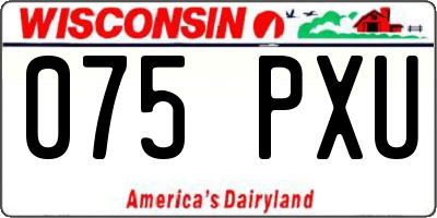 WI license plate 075PXU