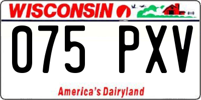 WI license plate 075PXV