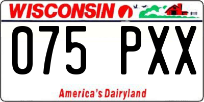 WI license plate 075PXX
