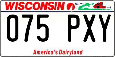 WI license plate 075PXY