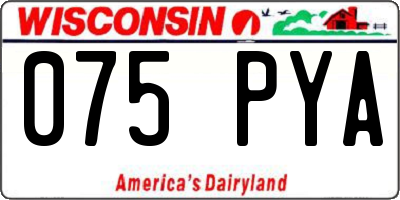 WI license plate 075PYA