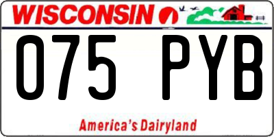 WI license plate 075PYB