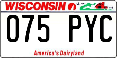 WI license plate 075PYC