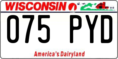 WI license plate 075PYD