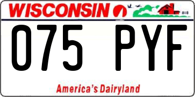 WI license plate 075PYF