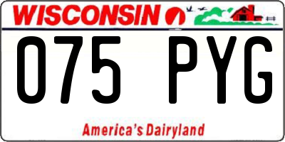 WI license plate 075PYG