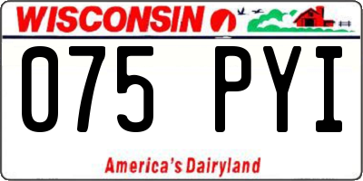 WI license plate 075PYI