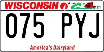 WI license plate 075PYJ