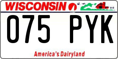 WI license plate 075PYK