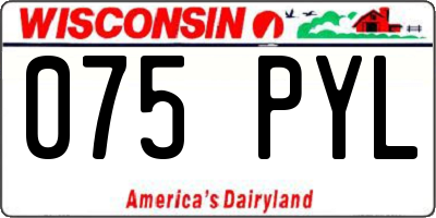 WI license plate 075PYL