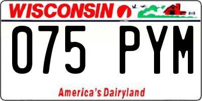 WI license plate 075PYM