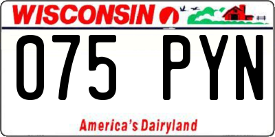 WI license plate 075PYN