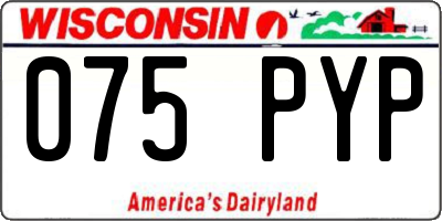 WI license plate 075PYP