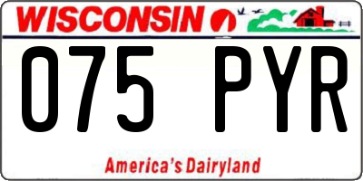 WI license plate 075PYR
