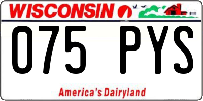 WI license plate 075PYS