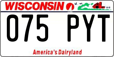 WI license plate 075PYT