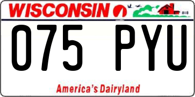 WI license plate 075PYU