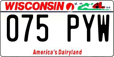 WI license plate 075PYW