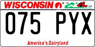 WI license plate 075PYX