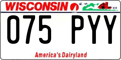 WI license plate 075PYY