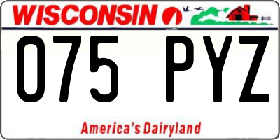 WI license plate 075PYZ