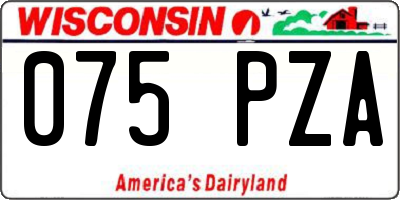 WI license plate 075PZA