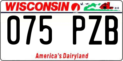 WI license plate 075PZB