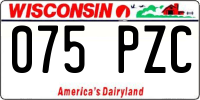 WI license plate 075PZC