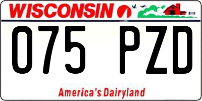 WI license plate 075PZD