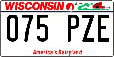 WI license plate 075PZE