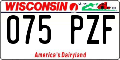 WI license plate 075PZF