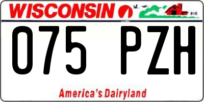 WI license plate 075PZH